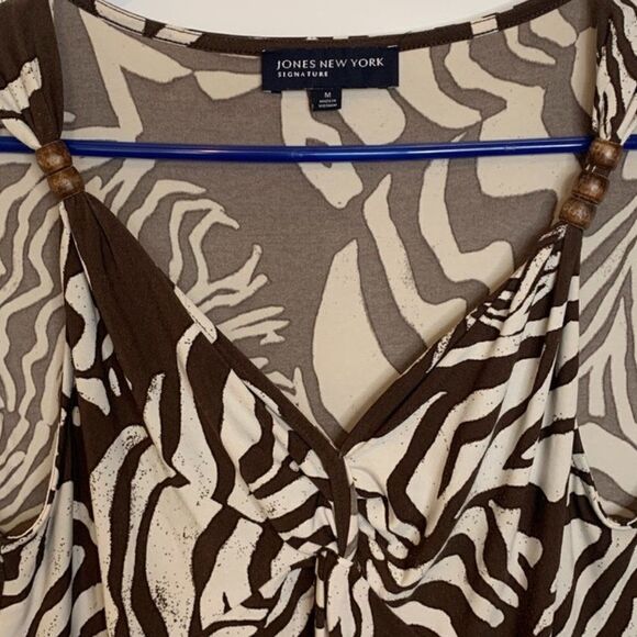 Jones New York Signature Large Leaf Print Midi Dress - Picture 2 of 7